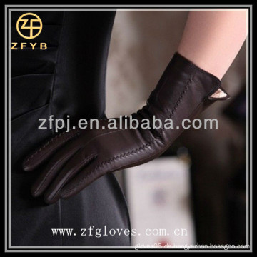 2016 Damen-Mode braunes Kleid Schaf Leder Handschuhe